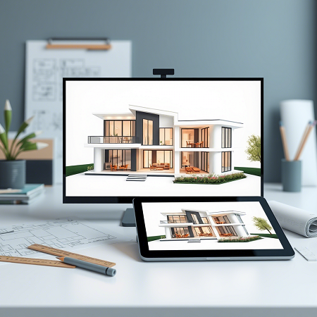 3D визуализация дома в Москве